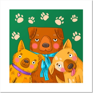 Dog Funny Illustration Posters and Art